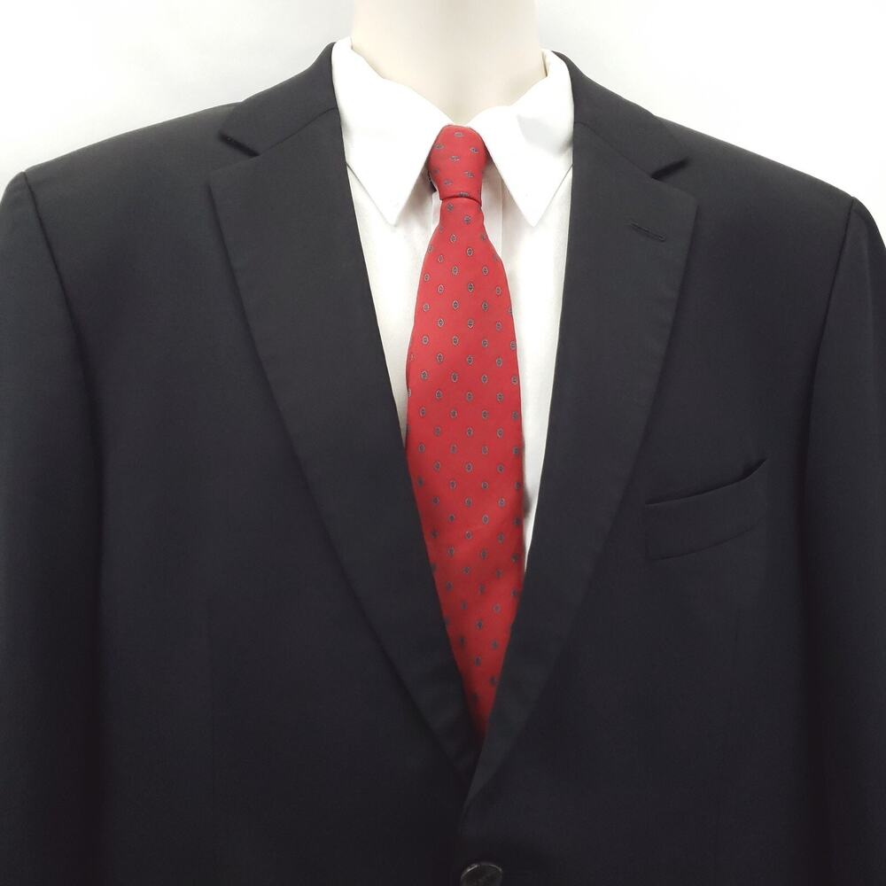 Hugo Boss Blazer Sport Coat Mens 44R Black Single Breasted Notch Lapel Formal - Picture 2 of 16